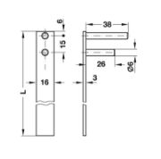Obrazek Listwa zamka centralnego Symo L-600mm