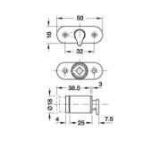 Obrazek Zamek ryglowy naciskowy do drzwi przesuwnych B
