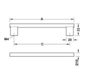 Obrazek Uchwyt TREND L-256/278mm efekt stali nierdzewnej