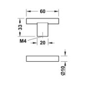 Obrazek Gałka TREND 60x33mm czarny szczotkowany