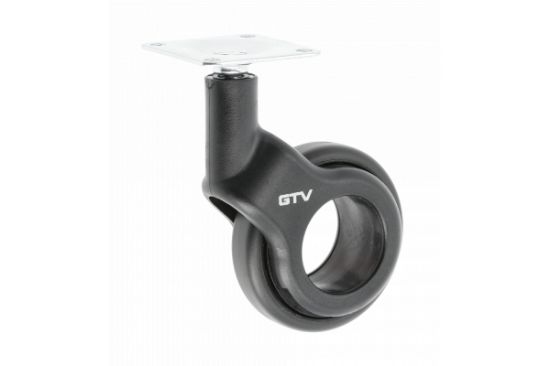 Obrazek Kółko meblowe STRADA czarne 60mm bez hamulca