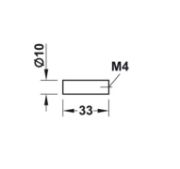 Obrazek Gałka TREND 10x33mm czarny szczotkowany