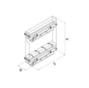 Obrazek Cargo 2-poziomy 15cm Starax prawe chrom prow.BLUM