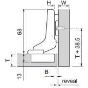 Obrazek 71T3750 zawias wpuszczany clip top 110`