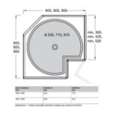 Obrazek Półka obrotowa ECO 3/4 biała 810mm