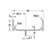 Obrazek Profil uchwytowy C srebrny L-2,5m