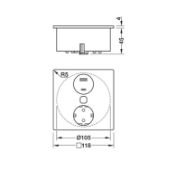 Obrazek Gniazdo Duplex 1xSchuko USB A+C stal nierdzewna