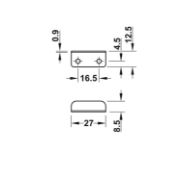 Obrazek Zamek meblowy kwadratowy prawy system 1 klucza