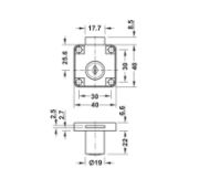 Obrazek Zamek meblowy kwadratowy prawy system 1 klucza