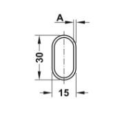 Obrazek Drążek OVA czarny mat  30x15x1,0mm L-2,5m