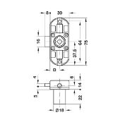 Obrazek Zamek baskwilowy Piccolo-Nova lewy dormas 15mm