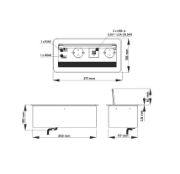 Obrazek INBOX srebrny 2xSchuko 2xUSB 1xRJ45 1xHDMI