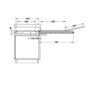 Obrazek Stół wysuwny 540/600mm 60kg bez nogi