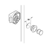 Obrazek Zamek ryglowy nawierzchniowy biały mini