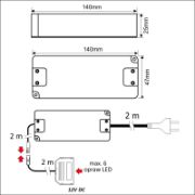 Obrazek Zasilacz LED 33W z dystrybutorem 6xmini amp.