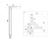 Obrazek Noga kwadratowa 60x60 H-710mm czarna