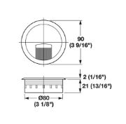 Obrazek Przelotka kabla 2-częsciowa fi-60mm czarna