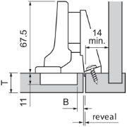 Obrazek 70M2750 zawias wewnętrzny bez sprężyny clip 110`