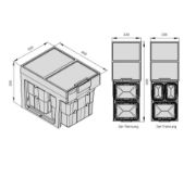 Obrazek Kosz na śmieci Ninka 1dwa3 40 2x16L