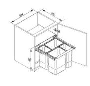 Obrazek Kosz na odpady JC609 600 2x20L 2x9L