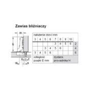 Obrazek Zawias Metalla 510 bliźniaczy 105° z hamulcem