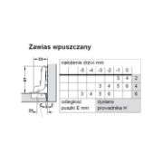 Obrazek Zawias Metalla 510 wpuszczany 105° z hamulcem