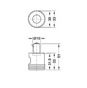 Obrazek Gałka obrotowa do zamka Standard Nova Symo