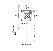 Obrazek Zamek ryglowy z przedłużoną obudową cylindra prawy