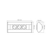 Obrazek CORNERBOX 3 gniazda schuko czarny