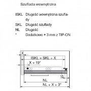 Obrazek 550H3500B prowadnica Tandem L-350 3/4 wysuw