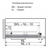 Obrazek 550H3500B prowadnica Tandem L-350 3/4 wysuw