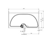 Obrazek Okucie narożne Trigon 500 mm biała prawa