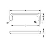 Obrazek Uchwyt TREND H1710 L-128mm czarny szczotkowany