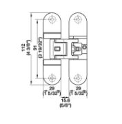 Obrazek Zawias drzwiowy Startec H7 kryty 50/70kg chrom mat