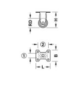 Obrazek Kółko meblowe 25mm proste czarne