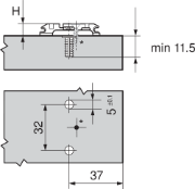 Obrazek 174H7100E prow.clip z mimośrodem wkręty H=0