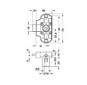 Obrazek Zamek baskwilowy Piccolo-Nova lewy 25mm czarny