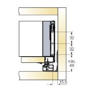 Obrazek Szuflada Tekform Slimline 450mm H-100 biała
