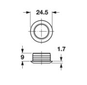 Obrazek Rozeta nikiel mat 16mm mini