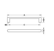 Obrazek Uchwyt TIMELESS H1950 L-128mm czarny matowy