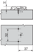 Obrazek 173H7100 prowadnik clip z mimośrodem H=0