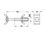 Obrazek Złącze do blatu 35/M6x65mm