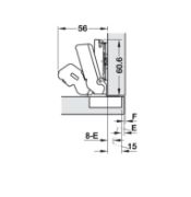 Obrazek Zawias Duomatic Plus 155° drzwi nakładane