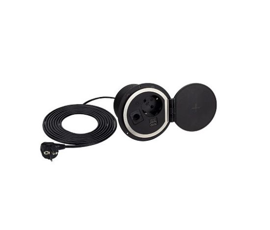 Obrazek SAMBO BOX gniazdo z USB+ ładowarka indukcyjna