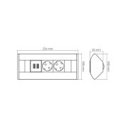 Obrazek CORNERBOX 2 gniazda schuko 2 USB czarny