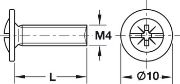 Obrazek Wkręt do metalu M4x22mm  op=100szt.