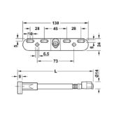 Obrazek Wspornik półki wolnowiszącej L-150mm