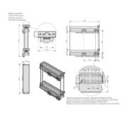 Obrazek Kosz MovixPro 150mm 2poz chrom biała mata