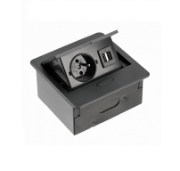 Obrazek Przedłużacz biurkowy AVARO 1xgniazdo 2xUSB czarny