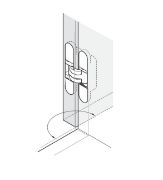 Obrazek Zawias Kubikina chrom mat/biały 3D